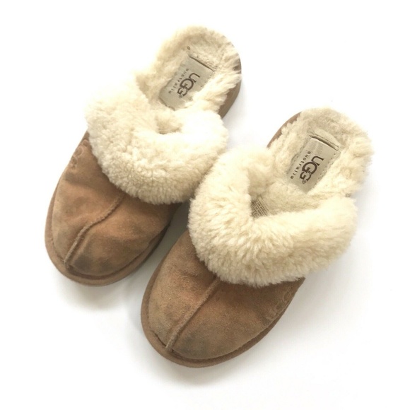 UGG Other - UGG Cozy II Chestnut Suede Slip On fur Slippers